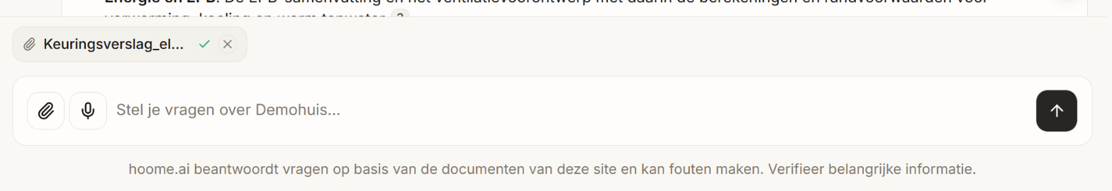 Het invoerveld met een bijgevoegde PDF
