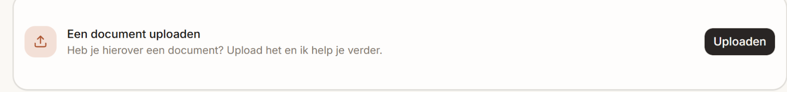 De kaart Een document uploaden