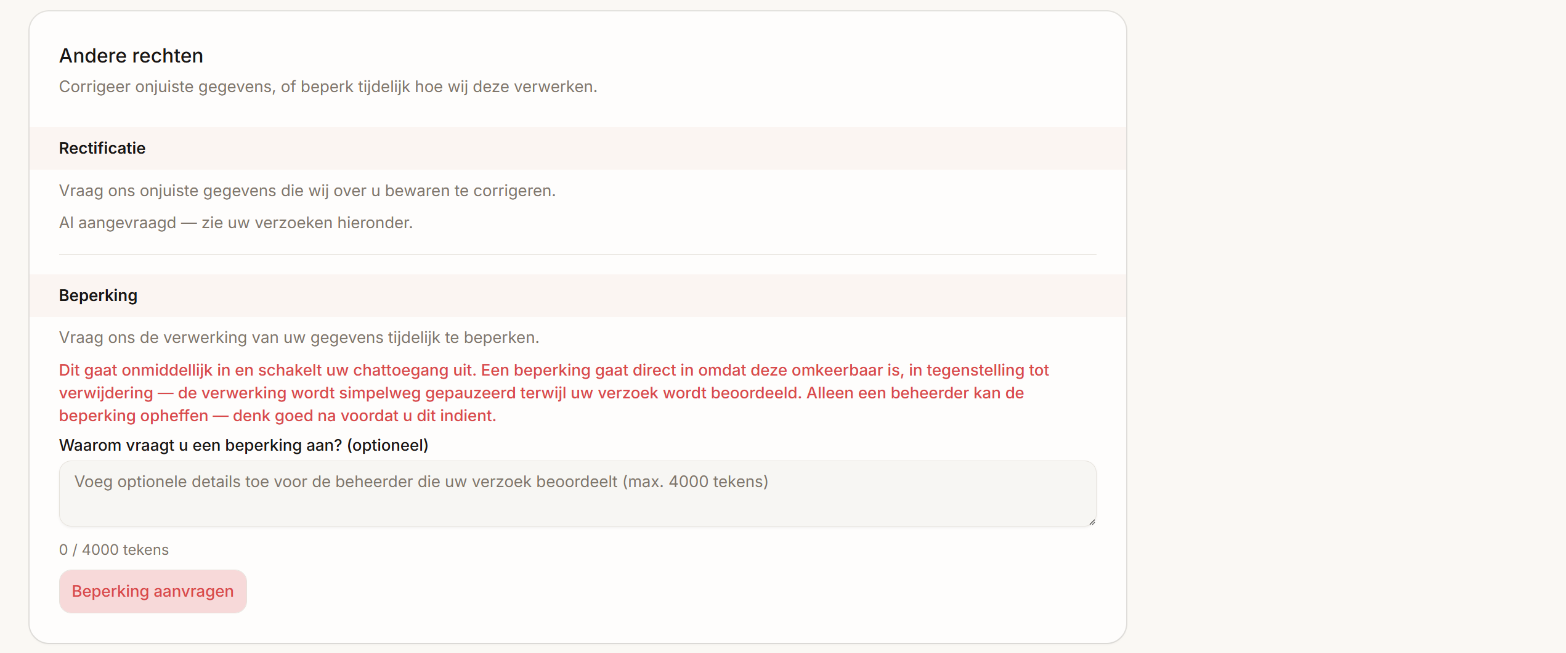 Het blok Andere rechten