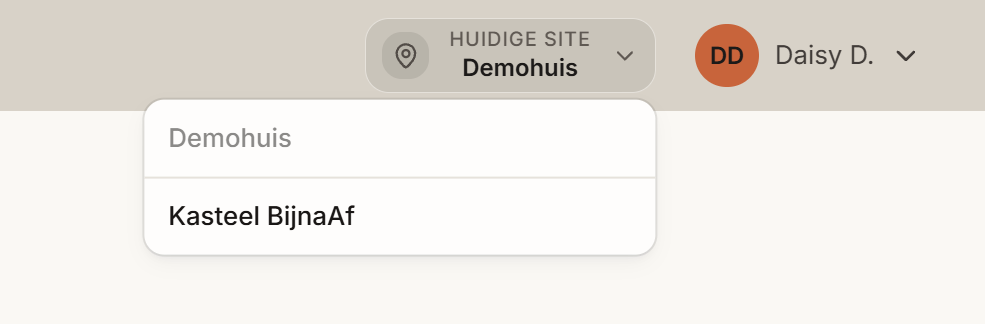 De sitewisselaar geopend
